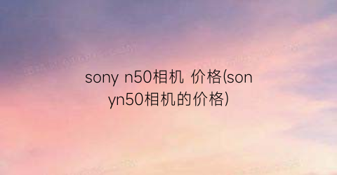sony n50相机 价格(sonyn50相机的价格)